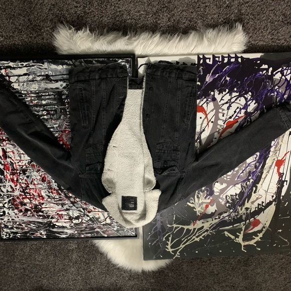 HnM black denim fleece jacket - Picture 1 of 1